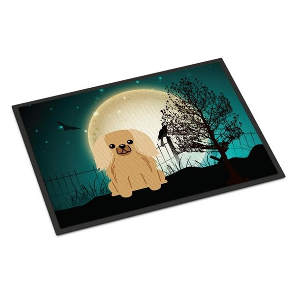 Carolines Treasures Halloween Scary Pekingnese Fawn Sable Indoor or Outdoor Mat, 18 x 0.25 x 27 in. BB2294MAT - main